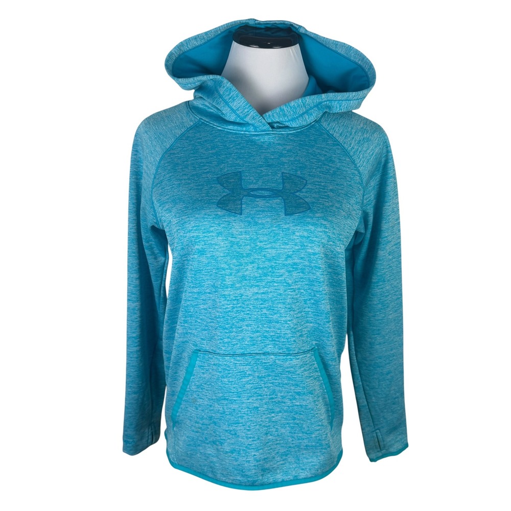 Under Armour Storm1 Women's Medium Blue Space Dye Hoodie Thumbholes Pullover